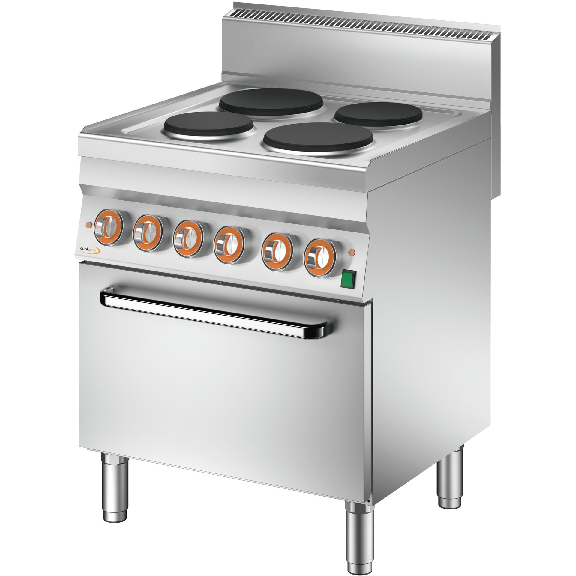 Cookmax Elektrisch fornuis, hoog vermogen, 4 platen met elektrische heteluchtoven