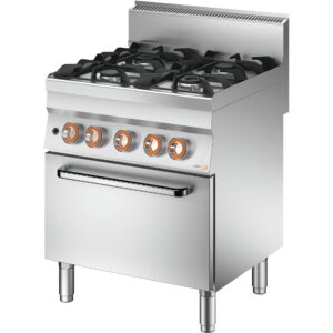 Cookmax Gas-fornuis, 4 branders, met elektrische oven statisch