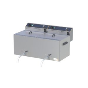Cookmax Elektrische friteuse, 2 x 10 l, met aftapkraan