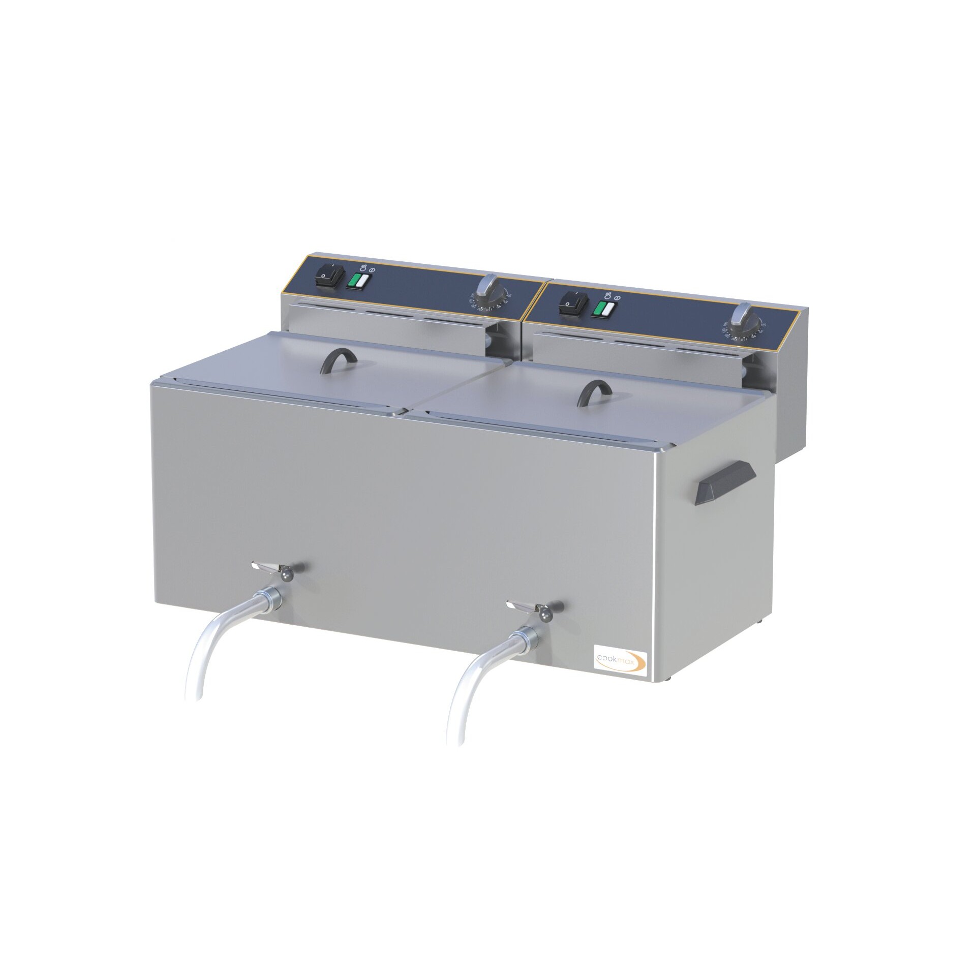 Cookmax Elektrische friteuse, 2 x 10 l, met aftapkraan