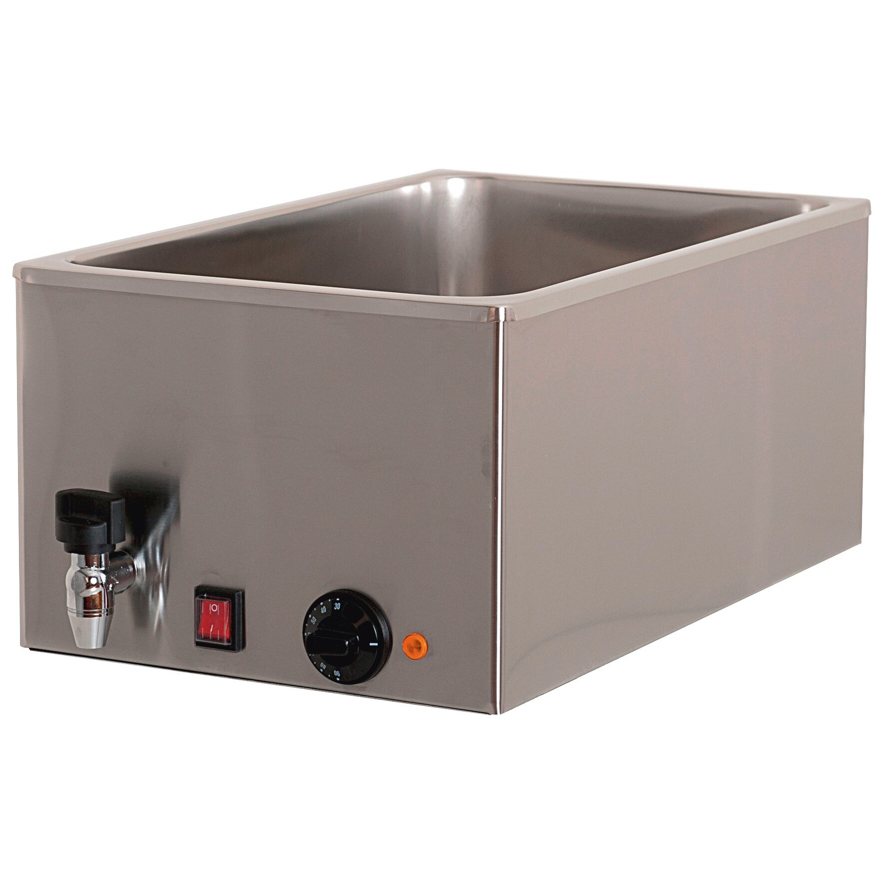Cookmax Elektrische Bain-Marie 1 x GN 1/1 H = 150 mm met aftapkraan