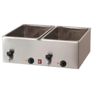 Cookmax Elektrische Bain-Marie 2 x GN 1/1 H = 150 mm met aftapkraan