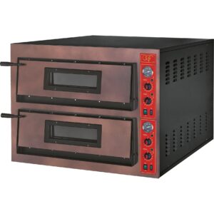 Cookmax Pizzaoven rustiek, 2 bakkamers, voor 12 pizza's ø 360 mm/ 1010 x 1210 x 750 mm