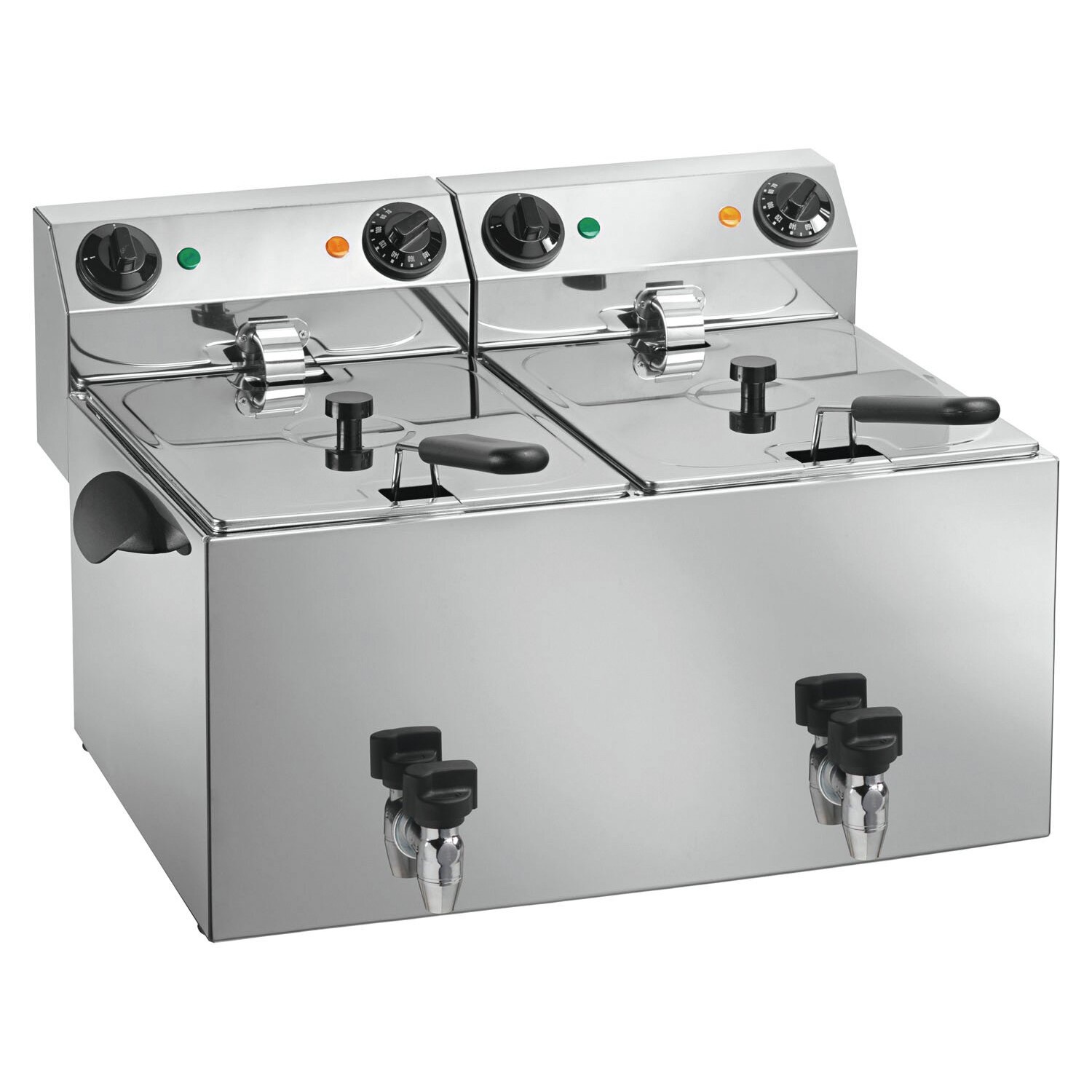 Cookmax Elektrische friteuse 2 x 8 l met aftapkraan