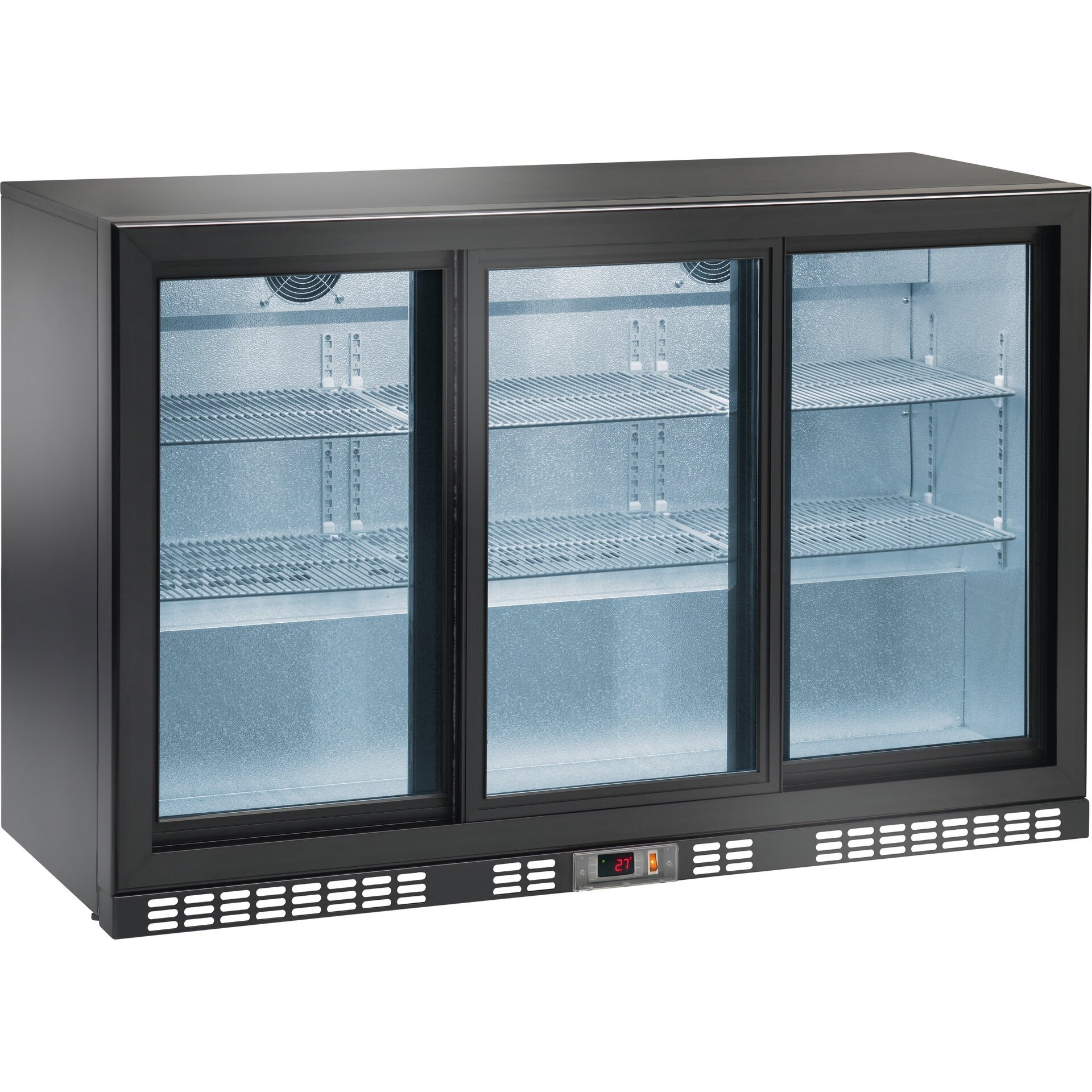 Cookmax Flessenkoelkast 320 l 3 glazen schuifdeuren 6 roosters