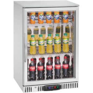 Cookmax Barkühlschrank, Edelstahl, hochglanzpolierter Innenraum, 126 l