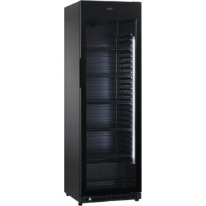 Cookmax Flessenkoelkast glasdeur 382 l zwart