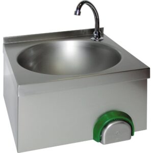 Cookmax Handwasbak hoekig, ovale kom wandmontage 400 x 400 x 240 mm