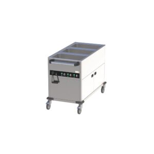 Cookmax Bain-Marie Wagen 3 x GN 1/1 3 Bakken met gesloten onderbouw 650 x 1300 x 900 mm