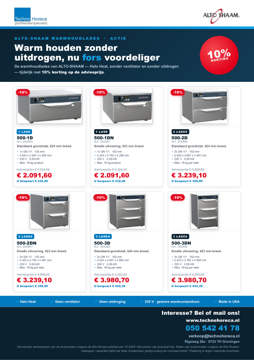 Alto-Shaam actiefolder - Warmhoudlades-actie