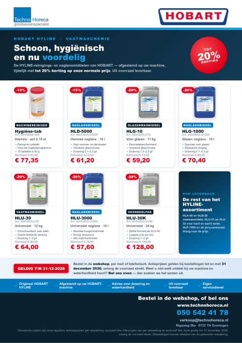 Hobart actiefolder - Hyline chemie-actie