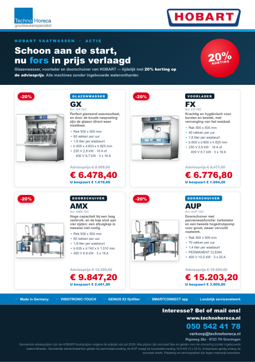 Hobart actiefolder - Vaatwasactie