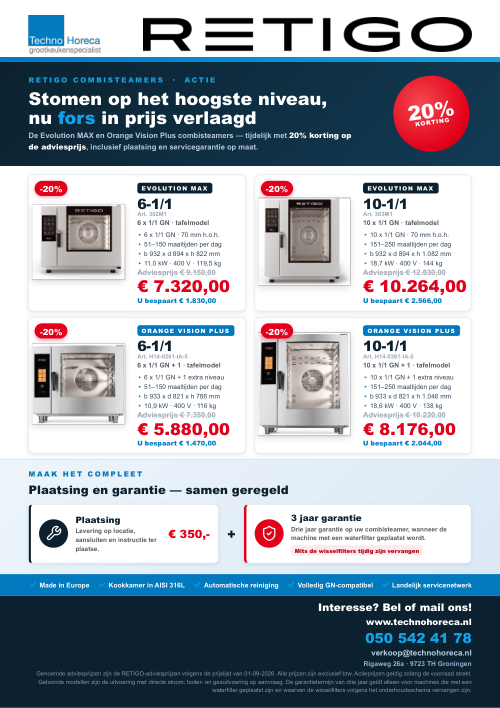 Retigo actiefolder - Combisteamer-actie