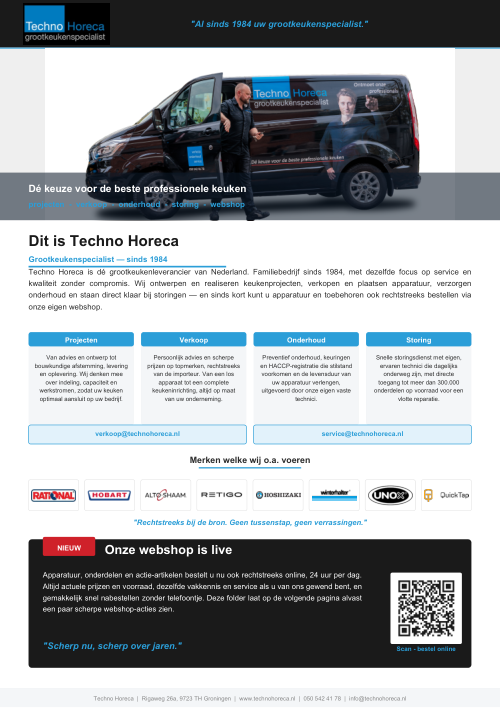Techno Horeca actiefolder - webshop
