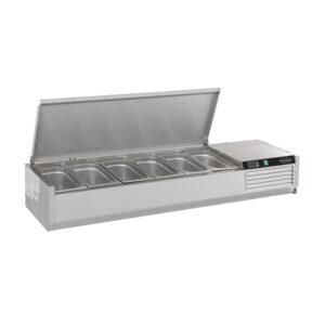Combisteel opzetvitrine RVS met deksel 1/3 GN x 6