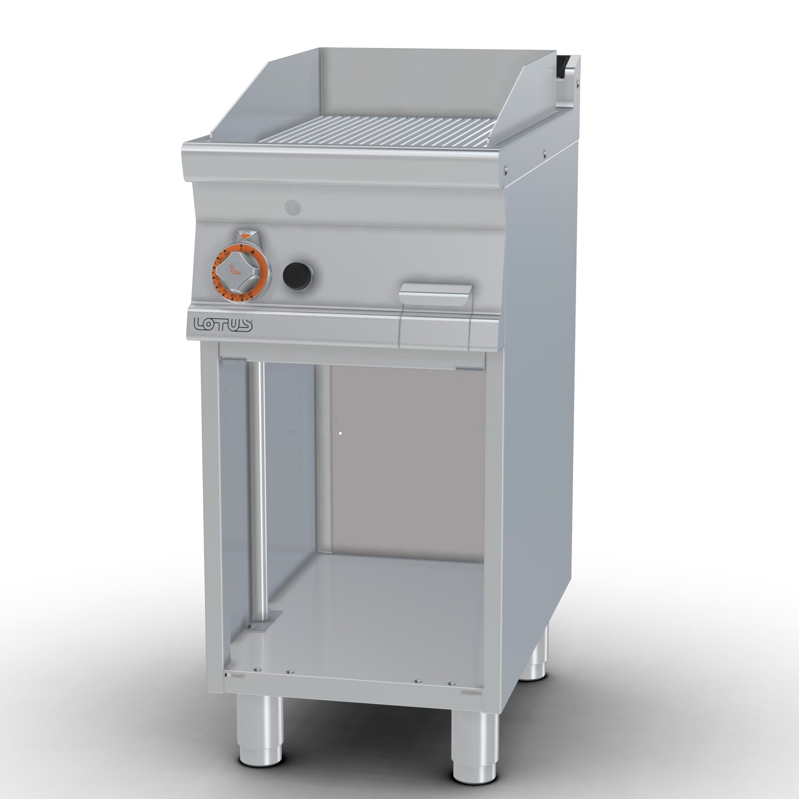 Lotus Gas-Grillplaat geribbeld FTR-74GS Hardchroom, Serie 70, open onderbouw