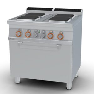 Lotus Elektrisch fornuis 4 vierkante platen CFQ4-78ET statische oven, serie 70 SuperLotus, GN 2/1