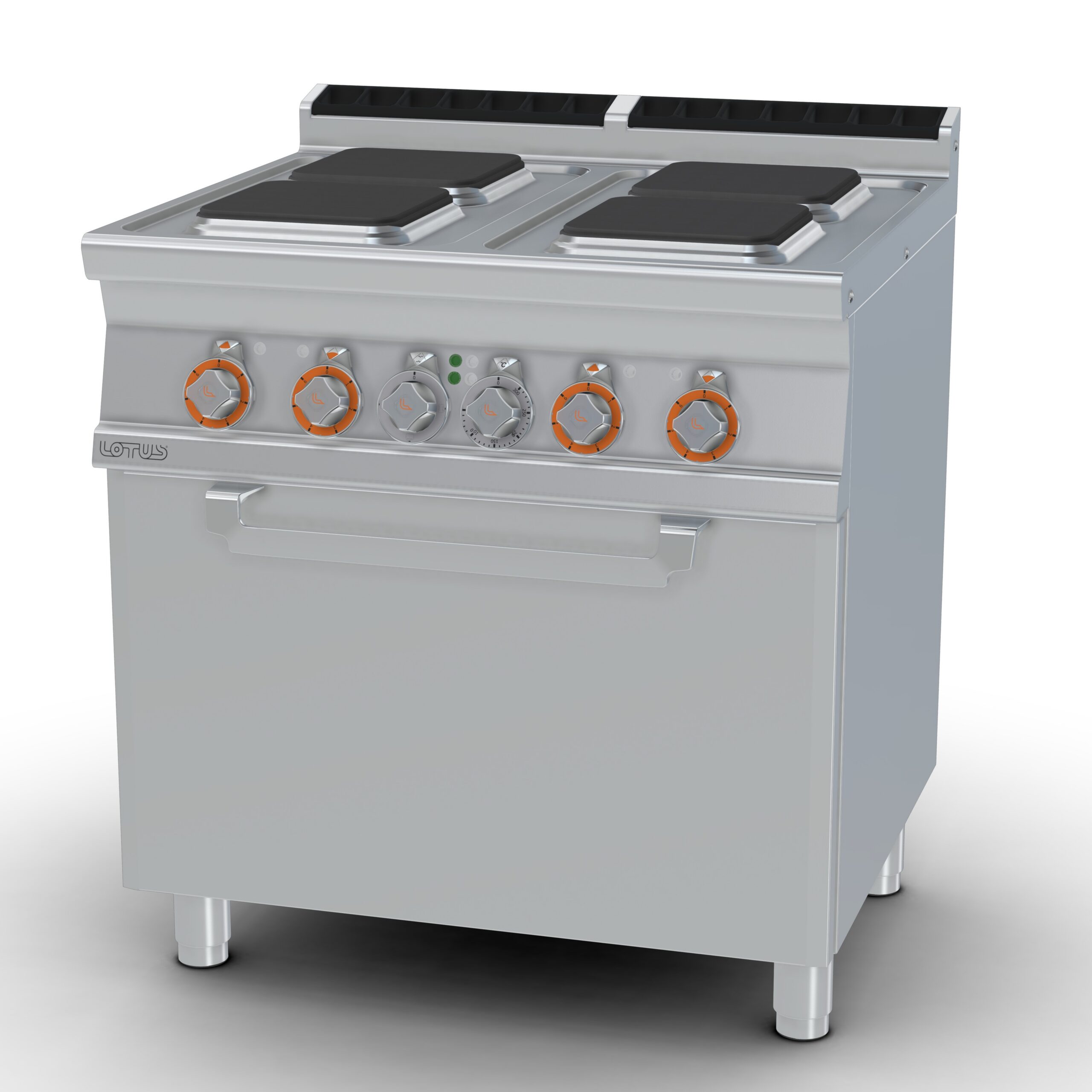 Lotus Elektrisch fornuis 4 vierkante platen CFQ4-78ET statische oven, serie 70 SuperLotus, GN 2/1